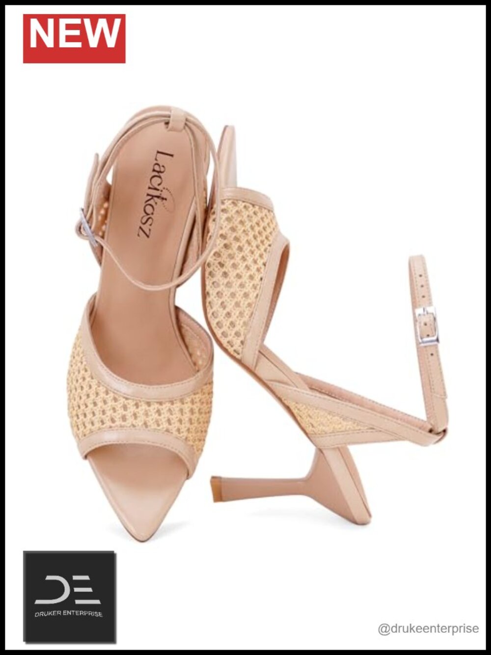 Women Comfortable Strappy Mesh Heeled Sandals Square Toe Stiletto